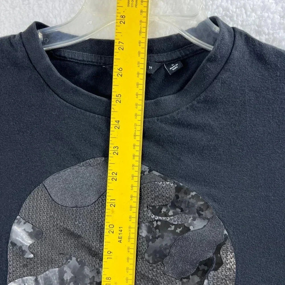Sean John Mens Large Camo Skull Graphic T-Shirt Black 100% Cotton Dark Goth - Picture 7 of 11